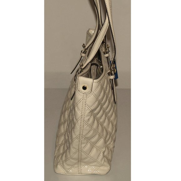 Anne Klein Quilted Vegan Leather Shoulder Tote Purse Handbag with Charm - Picture 6 of 12